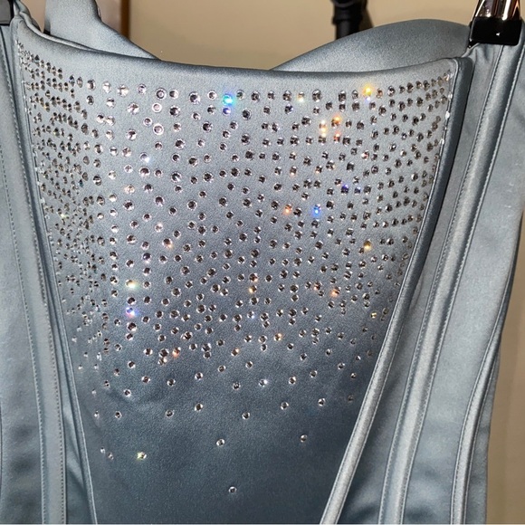 House‎ of CB Nastassia Cool Blue Embellished Satin corset NWOT size S - Picture 5 of 17
